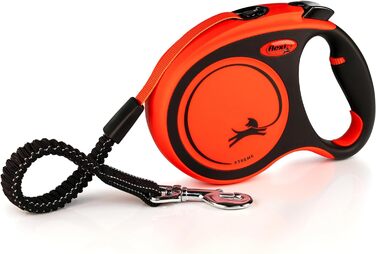 Повідок-рулетка Flexi Xtreme, стрічковий, чорний/помаранчевий, розмір L