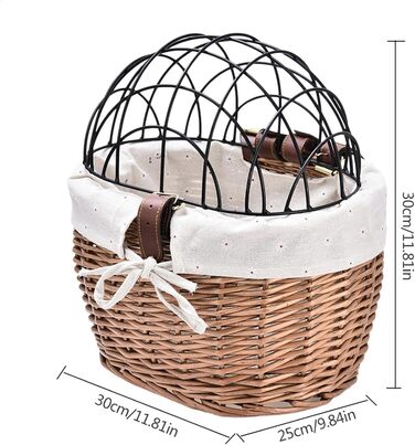 Кошик для собак на велосипед, переноска для тварин з лози, для велосипеда – знімний тримач для собак, велосипедна підставка, утримувач для собак на велосипед