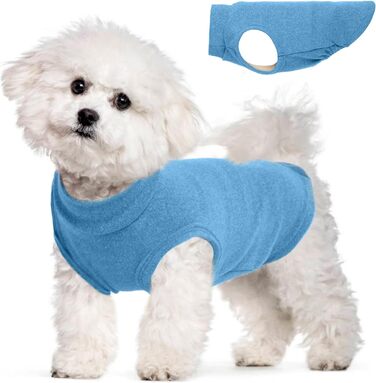 Тепла флісова жилетка для собак, червона, розмір M – сорочка, еластична жилетка для маленьких собак, легка зимова куртка для собак, сорочка для маленьких собак, для дівчаток, для породи Хаванез, Ши-тцу, Папільйон, Середній (Обхват грудей: 15 дюймів)