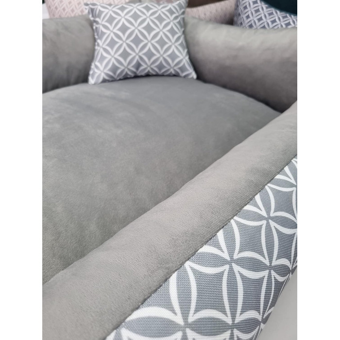 М'яке ліжко для собак 4L Textil OTTO, сіре, 120x100 см. Знімний та пральний чохол. Кошик для собак середніх порід.
