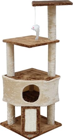 Дряпка для котів Go Pet Club F708, 116,8 см, багаторівнева когтеточка, ігровий комплекс для кішок