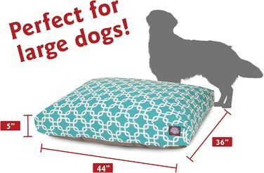 Ліжко для собак Majestic Pet прямокутне, для дому та вулиці, знімний та праний чохол, бірюзове