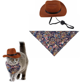 Костюм ковбоя для котів та собак (Small) - комплект з 2 частин: капелюх та бандана