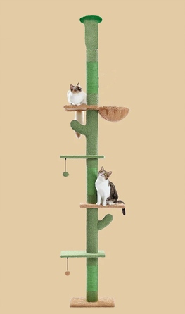 Стельовий дряпак для котів: високий стовпчик-дряпалка з лежаком