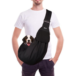 Сумка-переноска для собак SlowTon, чорна водовідштовхувальна, L (для тварин 4,5-7,2 кг)