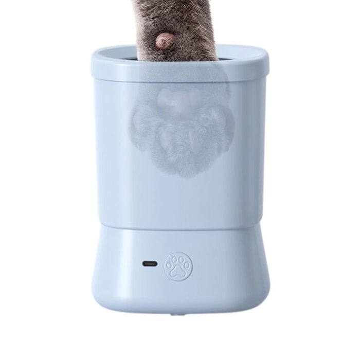 Мийка для лап собак, 2-ступеневий аксесуар для догляду, захист від бризок, для щоденних прогулянок, подорожей, кемпінгу, відпочинку на природі, вдома, хатнього утримання, купання після прогулянки (блакитна)