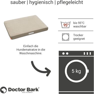 Ортопедичний матрац для собак Doctor Bark з флісовою поверхнею, великий (M, 80x60 см, бежево-золотисто-коричневий)