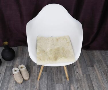 Крісло-подушка з натуральної овечої вовни мериноса Reissner | 40x40 см | Гобі | для авто, крісла, візка, кота