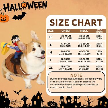 Костюм для собак T2Y Cowboy Rider: костюм лицаря з манекеном та капелюхом для Хелловіна, розмір S