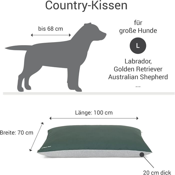 М'яке ліжко для собак великих порід Doctor Bark GreenLabel - зручне, миється, зелене (L)