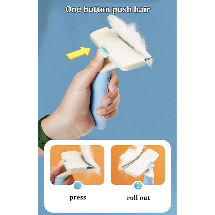 Щітка для собак та котів, для короткої та довгої шерсті, блакитна