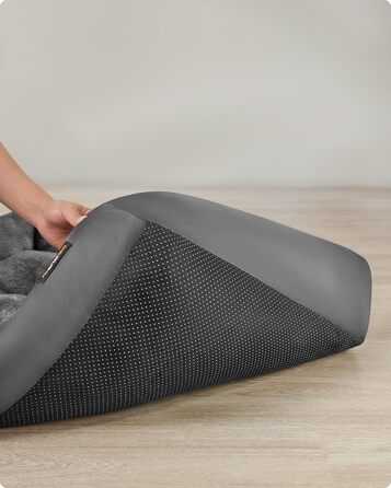 Ліжко для собак Feandrea, корзина для собак з двостороннім матрацом, сірий + сіро-блакитний, 85 x 65 x 21 см, PGW004G02