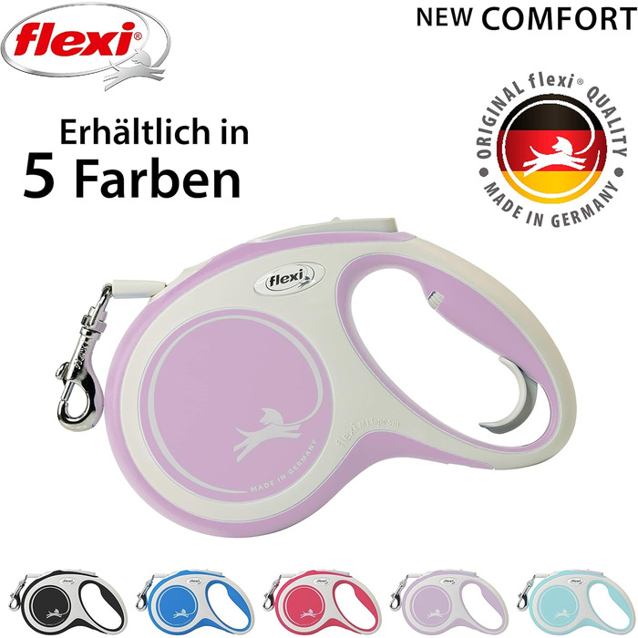 Рулетка для собак Flexi New Comfort, розова, розмір M, 5 м