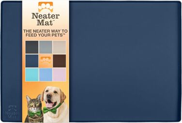 Водонепроникний силіконовий килимок під миску для собак і котів Neater Pet Brands, захист підлоги, 81,3×61 см, темно-синій