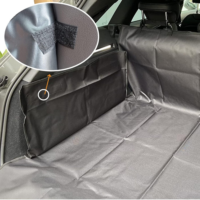 Захист для багажника автомобіля для собак FINEVERNEK з боковим захистом, ковдра для собак на заднє сидіння, універсальна ковдра для собак з кишенькою для зберігання, водовідштовхувальна, легка у догляді та стійка до подряпин, чорного кольору