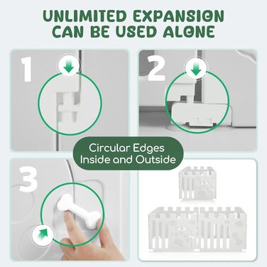 Клітка для собак, 6-панельна, для цуценят, з дверцятами, біла (156 x 78 x 60 см)