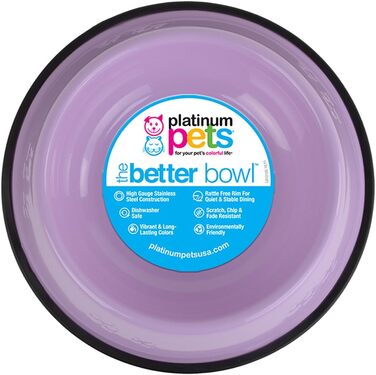 Миска для корму Platinum Pets із нержавіючої сталі, протиковзка
