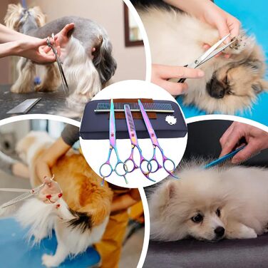 Набір для стрижки собак: професійний набір з 7 предметів з нержавіючої сталі | Стрижка собак та інших домашніх тварин