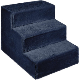 Сходинка для собак Mg Design - 3 сходинки, блакитний колір. Стабільна дерев'яна рама, захищає суглоби, легка та мобільна, для диванів та ліжок, підходить для собак та котів. Розміри: 40 x 45 x 35 см