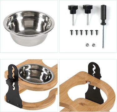 Набір мисок для котів та цуценят 3 шт. з регульованою висотою - Ергономічна годівниця з нержавіючої сталі