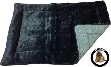 Ліжко для собак Ellie-Bo Wende, Tweed та штучне хутро, для переносних кліток розміру M, 76 см (Чорний, L - [L87 x W57 x H3cm])