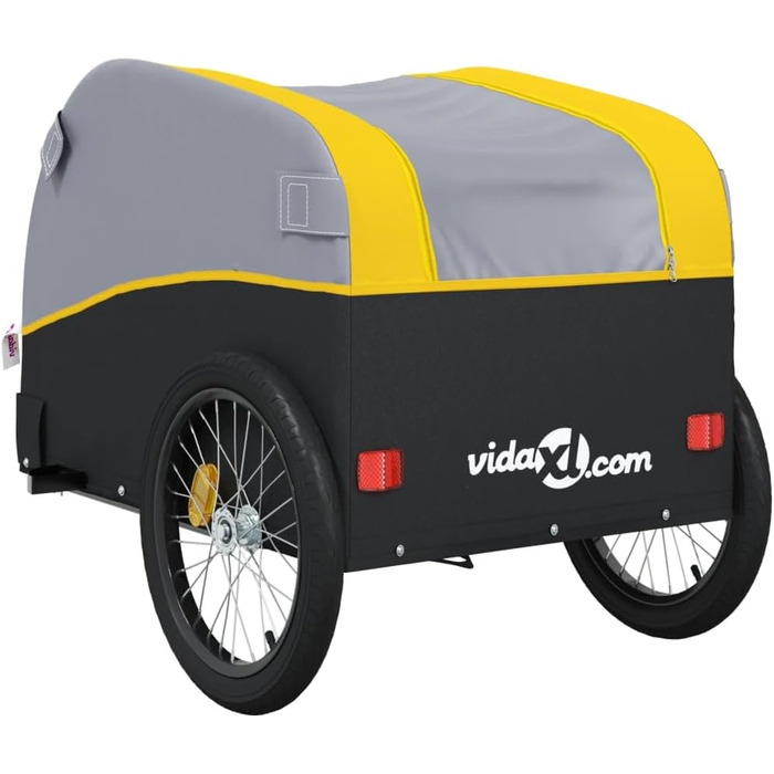 Причіп для велосипеда, вантажний та для собак, 45 кг, чорно-жовтий, легко збирається
