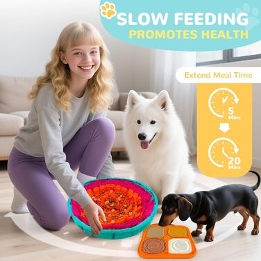 Нюхальна килимок для собак великих порід та силіконовий килимок для ласощів, інтерактивна іграшка-головоломка, щоб собака був зайнятий, розвиваюча нюхальна килимок для повільного годування. В комплекті: 1 великий (76,2 x 45,7 см) + 1 маленький (20,3 x 20,