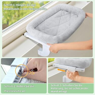 Ліжко для кота на батарею GUUSII HOME - тепле місце для відпочинку вашого улюбленця (58x33x15 см, сірий)