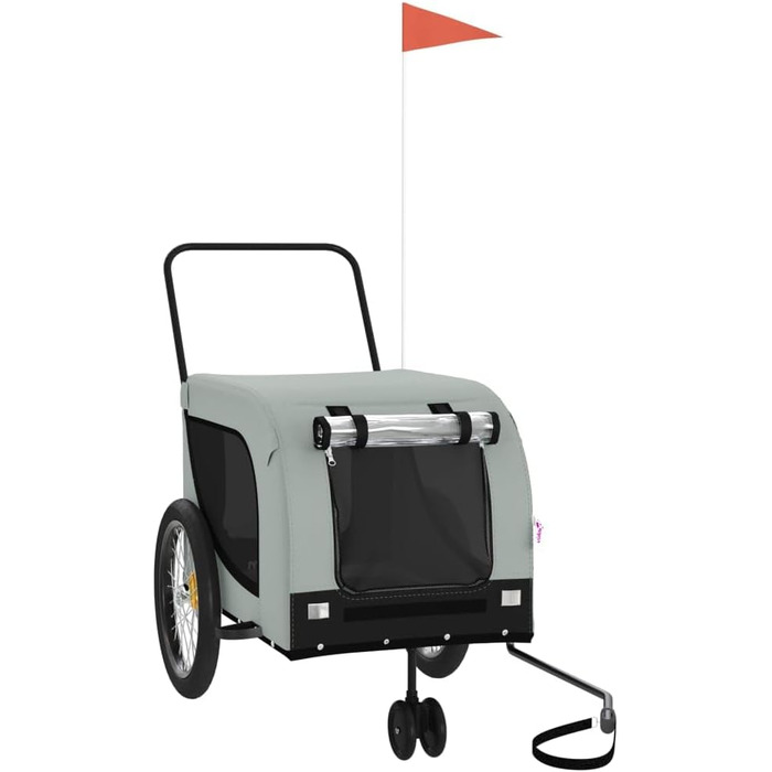 Причіп для велосипеда для собак Сірий та Чорний, Oxford-Gewebe та залізо, LH82049