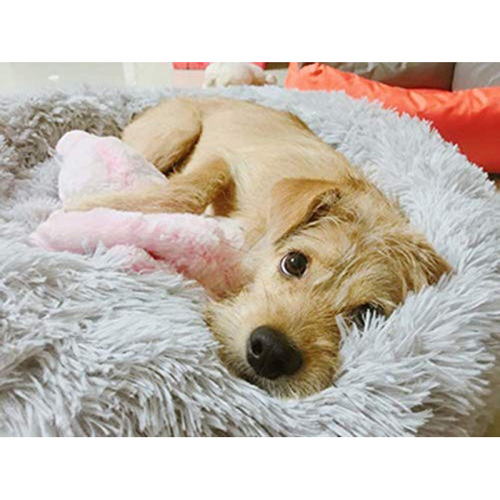 Кругле ліжко для собак та котів Segle, м'яке, з антиковзною основою, 70x70x20 см