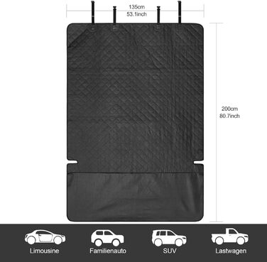 Водонепроникний захист для багажника автомобіля ANOSOSPECIAL: універсальний килимок для собак, захист від бруду та подряпин, чорний