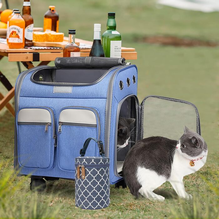 Сумка для корму для собак, сухий корм, вихідний контейнер, сумка для подорожей з собакою, для відпочинку, кемпінгу, подорожей та повсякденного використання, блакитна