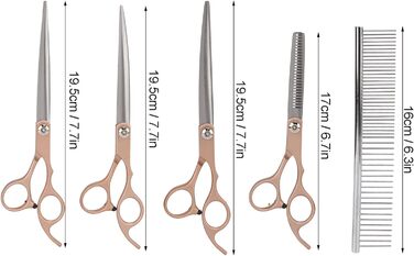 Набір професійних ножиць для грумінгу собак та котів, 17.8 см, зелений (Golden)