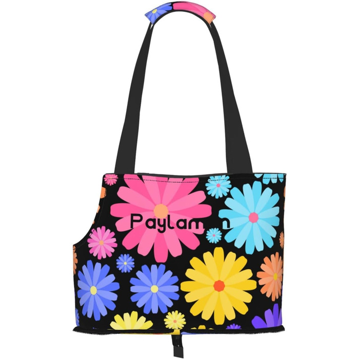 Сумка-переноска для котів та собак Paylamon, складана, для подорожей, транспортування в літаку, автобусі, метро (маленькі квіти)