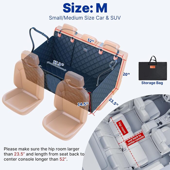 Розширювана підстилка на заднє сидіння для собак, 180 кг, жорстка основа, чохол на сидіння для собак, водонепроникна підстилка, ліжко для собак, авточохол для собак, SUV, вантажівка, чорний