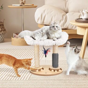 Інтерактивне котяче іграшкове карусель з дерева Banaone 4 в 1: карусель, когтеточка, іграшка, туалет для котів