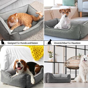 Ортопедичне собаче ліжко Lucky Sign з м'якого флюсу, 90x65x21 см (Сірий)