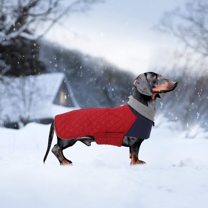 Теплий зимовий пуховик для такси, червоний, XL (довжина спини 46-49 см)