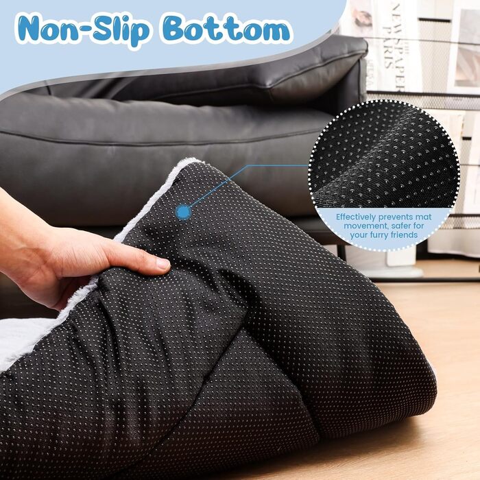 Крісло-лежанка для собак середніх порід, 90x60 см, сіре, з антиковзною основою