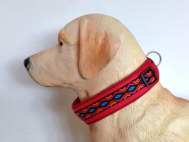 BUDDYPACK нашийник для собак, екстра-широкий, м’яка підкладка, для малих, середніх та великих собак, багато кольорів (чорно-оранжево-червоний-синій), розмір L (50-55 см)