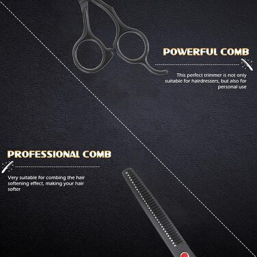 Професійна ножиця для стрижки волосся та текстуризації - чорний колір (2 шт.)