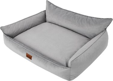 Крісло-ліжко для собак, ліжко для домашніх тварин, м'яке ліжко для собак, ліжко-матрац для собак, ліжко-софа для собак, XXL, 106 x 80 см, бежевий, екологічний льон