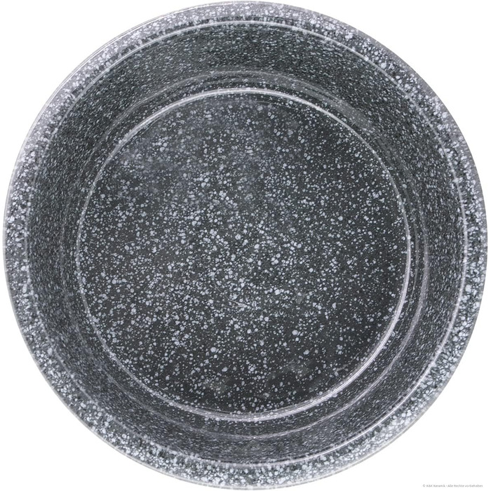 Велика керамічна миска для собак 3,8 л, 28x11 см, сіра гранітна, важка, для корму і води