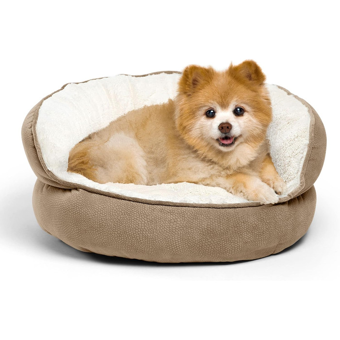 Ортопедичне ліжко для котів і собак Pet Throne, з високим бортиком, колір пшениця, розмір Mini