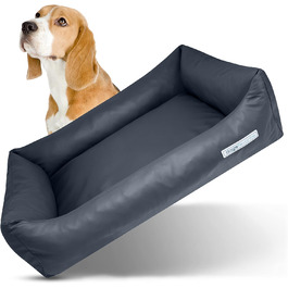 Лежанка для собак XL 130x95 см - миюча, з ортопедичним ефектом, з міцної тканини, лежанка-кошик для собак, темно-сіра