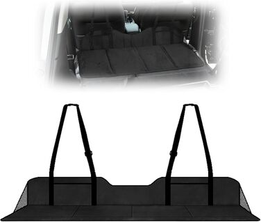 Підлокітник для заднього сидіння автомобіля, розширювач сидіння, флісова підстилка для кемпінгу та сну, універсальний для SUV, MPV та компактних авто (Чорний)