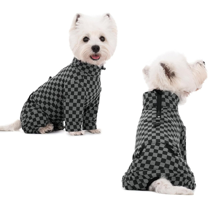 Теплий флісовий зимовий одяг для собак - теплий комбінезон-піжама для собак, розмір XX-Large, чорний