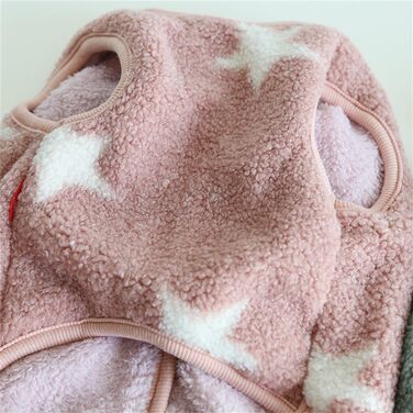 Теплий флісовий теплий одяг для собак для великих собак, маленьких собак з великою грудною кліткою, таких як Французький бульдог, коргі, мопс, бульдог, бультер'єр, шиба та інші - зимова куртка розмір L (XL: обхват грудей 64-66 см, рожевий)