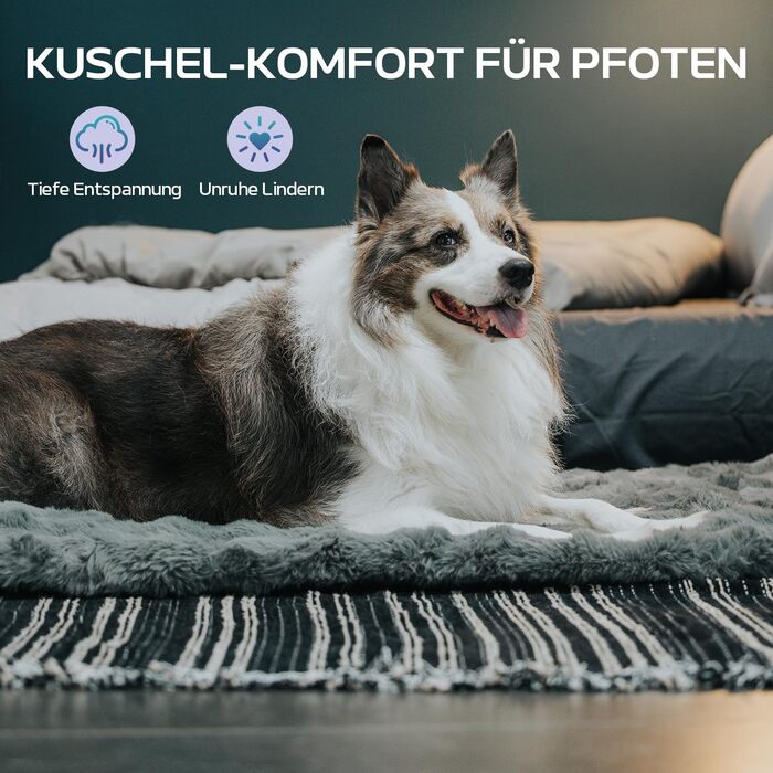 М'яке ліжко для собак Mora Pets: зручна та миюча підстилка-матрац для маленьких, середніх та великих собак, 91 x 60.5 см, темно-сірий