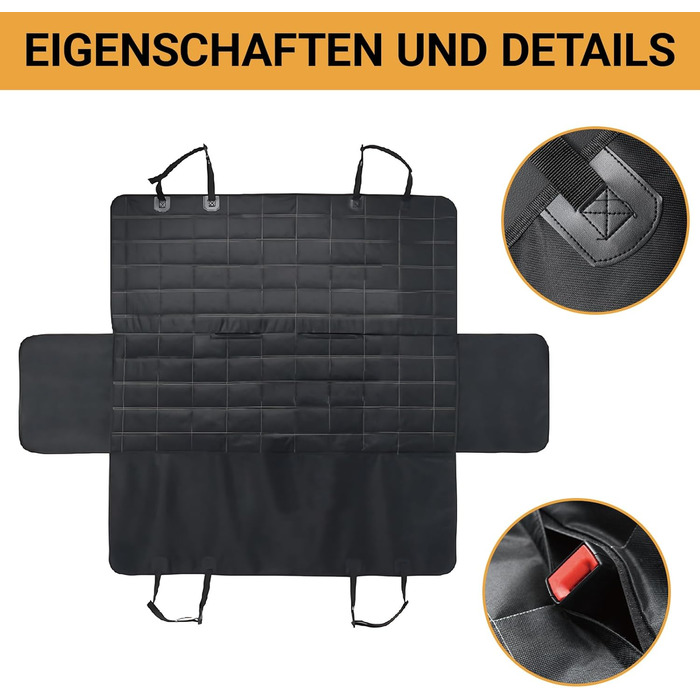 Килимок для собак у машину, вологостійкий та стійкий до подряпин, знімний та пральний, універсальний, 162.5x152.4 см, для легкових автомобілів, вантажівок, SUV